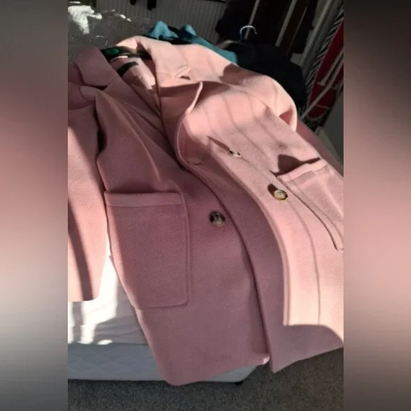 Women's Pink Pea Coat - Picture 2 of 2